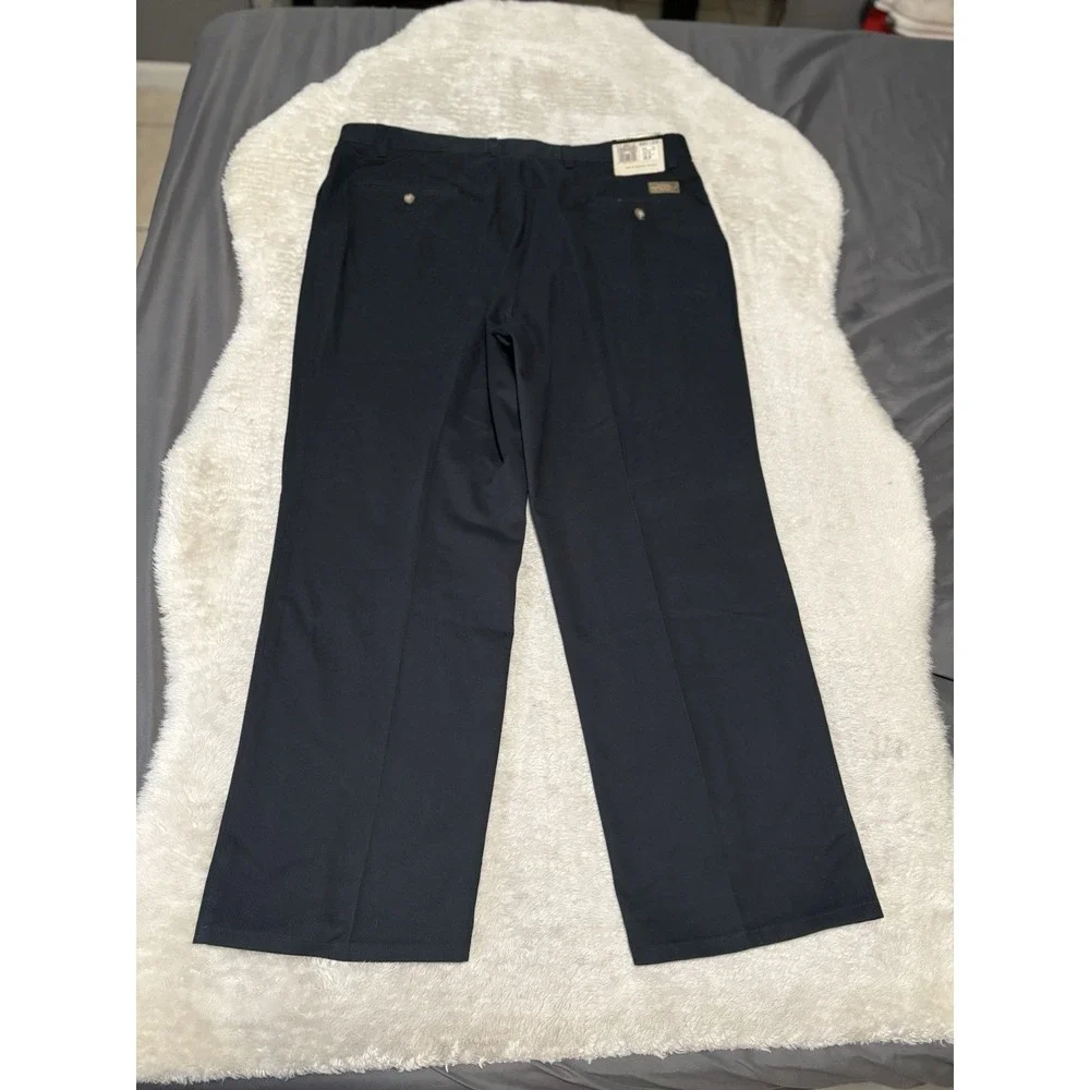 New Haggar Clothing Mens Navy Blue Straight‎ Chino Pants Size 40x29